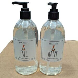 Pair of Rae Dunn Happy Fall Pumpkin Season Liquid Hand Soap Dish Soap 15.5 fl oz